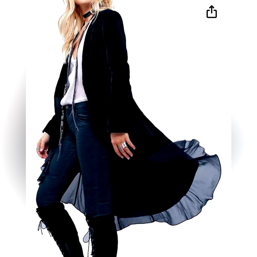 Asymmetric Velour Coat